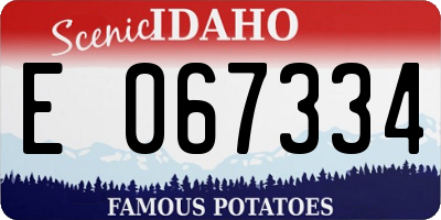 ID license plate E067334