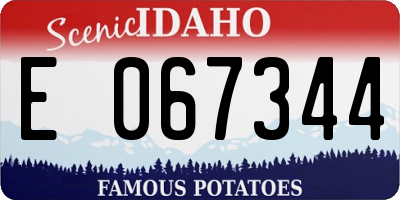 ID license plate E067344