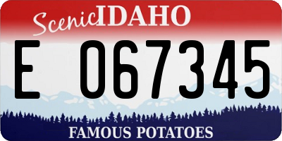 ID license plate E067345