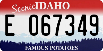 ID license plate E067349