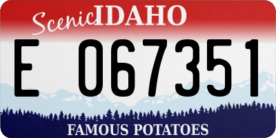 ID license plate E067351