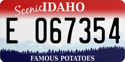 ID license plate E067354
