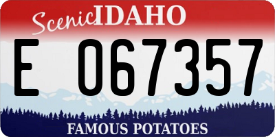 ID license plate E067357