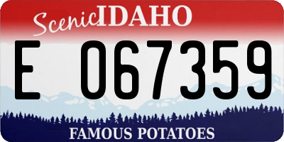 ID license plate E067359