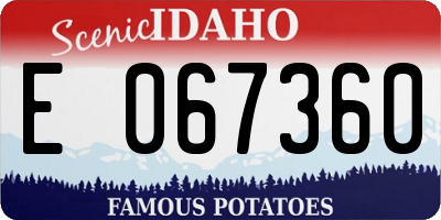 ID license plate E067360