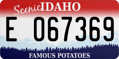 ID license plate E067369