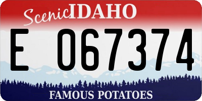 ID license plate E067374
