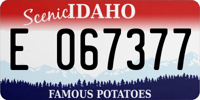ID license plate E067377