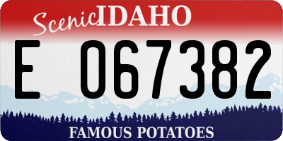 ID license plate E067382
