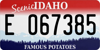 ID license plate E067385