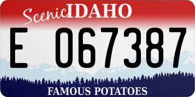 ID license plate E067387