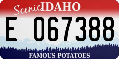 ID license plate E067388