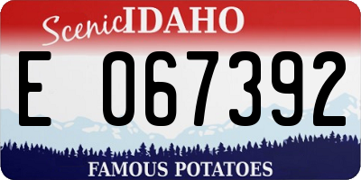 ID license plate E067392