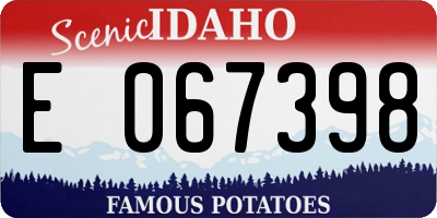 ID license plate E067398