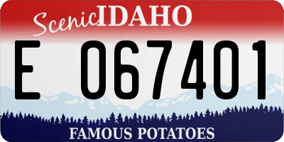 ID license plate E067401