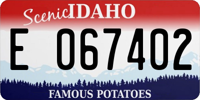 ID license plate E067402