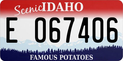ID license plate E067406