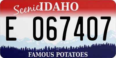 ID license plate E067407