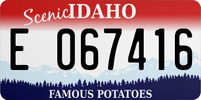 ID license plate E067416