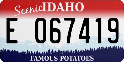 ID license plate E067419