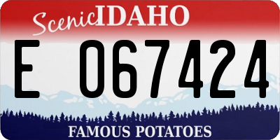 ID license plate E067424