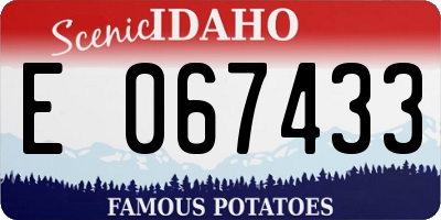 ID license plate E067433