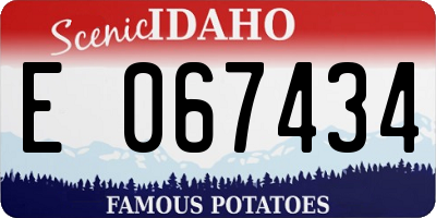 ID license plate E067434