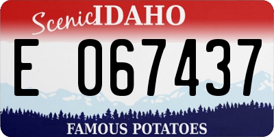 ID license plate E067437