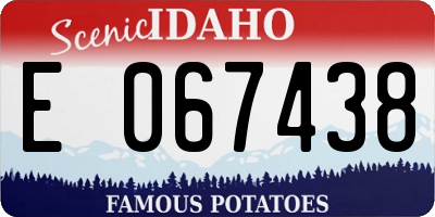 ID license plate E067438