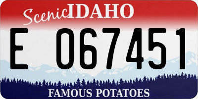ID license plate E067451