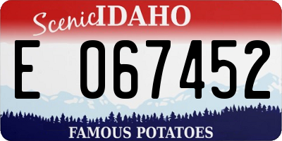ID license plate E067452