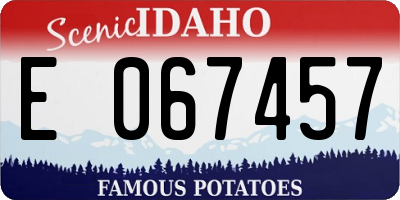 ID license plate E067457