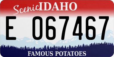 ID license plate E067467