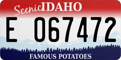 ID license plate E067472