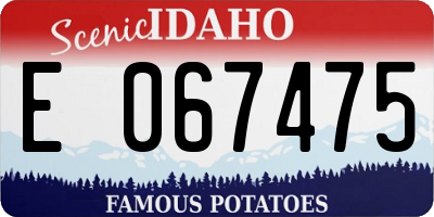 ID license plate E067475