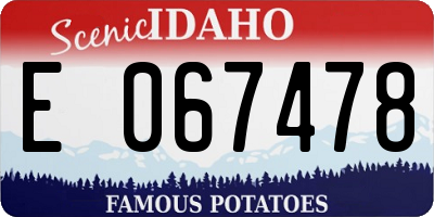 ID license plate E067478