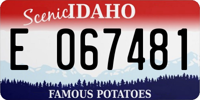 ID license plate E067481