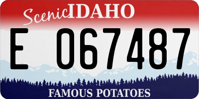ID license plate E067487