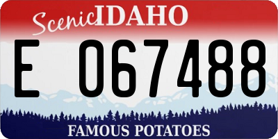 ID license plate E067488