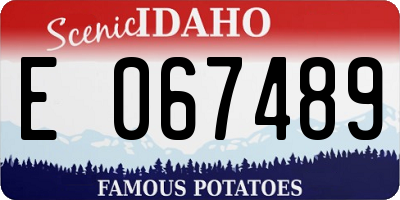 ID license plate E067489