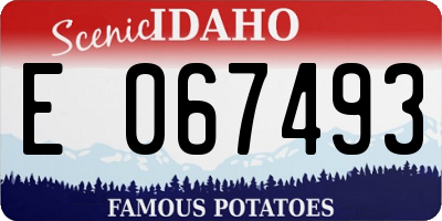ID license plate E067493