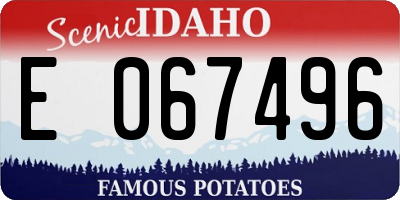 ID license plate E067496