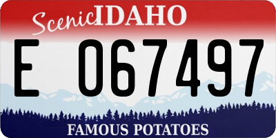 ID license plate E067497