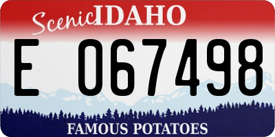 ID license plate E067498