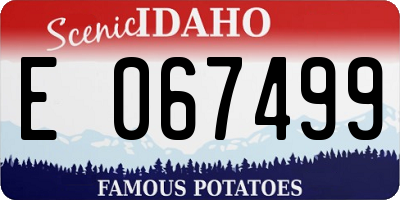 ID license plate E067499