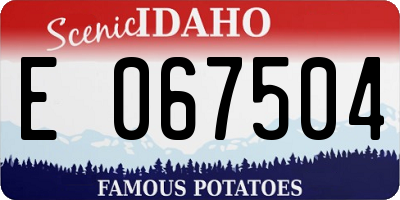 ID license plate E067504