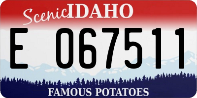 ID license plate E067511