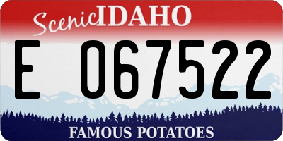 ID license plate E067522