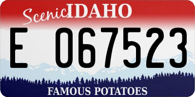 ID license plate E067523