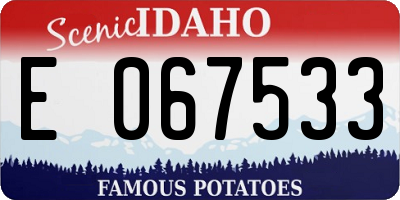 ID license plate E067533